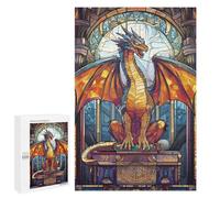 1000 PCS Rompecabezas para Adolescentes Rompecabezas Stained Glass Dragon Rompecabezas para Adultos Juegos Relajantes Mejoran La Memoria para Cumpleaños, Navidad 1000 PCS