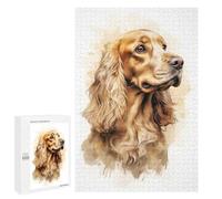 1000 PCS Rompecabezas para Adolescentes Rompecabezas Watercolor Cocker Spaniel Portrait Rompecabezas para Adultos Juegos Relajantes Mejoran La Memoria para Cumpleaños, Navidad 1000 PCS