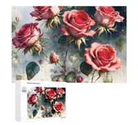 1000 PCS Rompecabezas para Adolescentes Roses in Full Bloom Rompecabezas para Adolescentes Juguetes Antiestrés Vacaciones En Casa Matar El Tiempo Desafío Educativo 1000 PCS