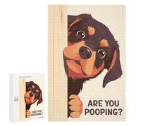 1000 PCS Rompecabezas para Adolescentes Rottweiler Peeking Are You Pooping Rompecabezas para Adultos Juego Práctico Difícil Interacción Entre Padres E Hijos 1000 PCS
