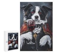 1000 PCS Rompecabezas para Adolescentes Royal Dog with Wine Glass Rompecabezas para Adultos Análisis Y Lógica Cada Pieza Es Única - Juegos De Ingenio para La Familia 1000 PCS