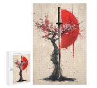 1000 PCS Rompecabezas para Adolescentes Sakura Katana Red Sun Rompecabezas para Adultos Juegos Familiares Mejora La Memoria Regalos para Amigos Y Familiares 1000 PCS