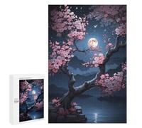 1000 PCS Rompecabezas para Adolescentes Sakura Night Rompecabezas para Adultos Juegos Familiares Mejora La Memoria Regalos para Amigos Y Familiares 1000 PCS