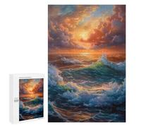 1000 PCS Rompecabezas para Adolescentes Sea Ocean Sunset Waves Rompecabezas para Adultos Juegos Familiares Mejora La Memoria Regalos para Amigos Y Familiares 1000 PCS