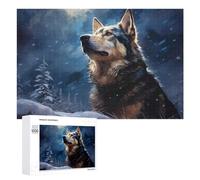 1000 PCS Rompecabezas para Adolescentes Siberian Husky in Snowy Forest Rompecabezas para Adultos Juego Práctico Montaje De Patrones Cumpleaños Y Navidad 1000 PCS