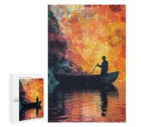 1000 PCS Rompecabezas para Adolescentes Silhouette Rowing at Sunset Rompecabezas para Adultos Juegos Familiares Mejora La Memoria Regalos para Amigos Y Familiares 1000 PCS