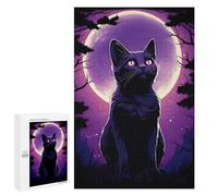 1000 PCS Rompecabezas para Adolescentes Siluet Cat Moonlight Rompecabezas para Adolescentes Desafío Difícil Desafío Educativo Diversión Familiar Y Noche De Juegos 1000 PCS
