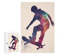 1000 PCS Rompecabezas para Adolescentes Skate Galaxy Silhouette Juegos Familiares De Rompecabezas para Adultos Que Mejoran La Memoria Ayudan A Ejercitar El Cerebro 1000 PCS