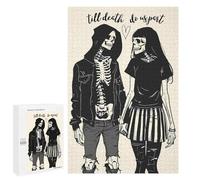 1000 PCS Rompecabezas para Adolescentes Skeleton Love and Death Rompecabezas para Adultos Regalos De Cumpleaños Juego Familiar Apto para Personas De 14 Años En Adelante 1000 PCS