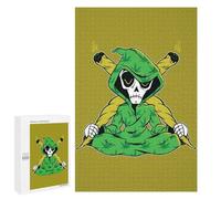 1000 PCS Rompecabezas para Adolescentes Skull in Cannabis Hoodie Rompecabezas para Adultos Juegos Relajantes Mejora La Memoria Interacción Entre Padres E Hijos 1000 PCS