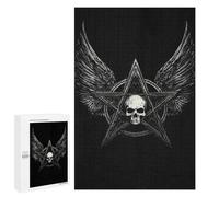 1000 PCS Rompecabezas para Adolescentes Skull Pentagram Wings Rompecabezas para Adultos Juegos Familiares Mejora La Memoria Regalos para Amigos Y Familiares 1000 PCS