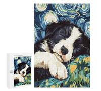 1000 PCS Rompecabezas para Adolescentes Sleeping Border Collie Starry Night Juegos Familiares De Rompecabezas para Adultos Que Mejoran La Memoria Ayudan A Ejercitar El Cerebro 1000 PCS