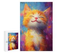 1000 PCS Rompecabezas para Adolescentes Smile of Joyful Cat Rompecabezas para Adultos Juegos Relajantes Mejora La Memoria Interacción Entre Padres E Hijos 1000 PCS