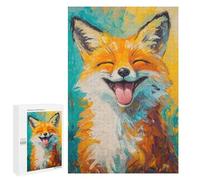 1000 PCS Rompecabezas para Adolescentes Smiling Fox Portrait Rompecabezas para Adultos Juegos Familiares Mejora La Memoria Regalos para Amigos Y Familiares 1000 PCS