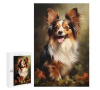 1000 PCS Rompecabezas para Adolescentes Smiling Papillon Dog Rompecabezas para Adultos Juegos Familiares Corte De Precisión Difícil Y Desafiante 1000 PCS