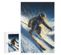 1000 PCS Rompecabezas para Adolescentes Snowy Mountain Skiing Adventure Rompecabezas para Adultos Análisis Y Lógica Cada Pieza Es Única - Juegos De Ingenio para La Familia 1000 PCS