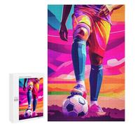 1000 PCS Rompecabezas para Adolescentes Soccer Player in Vivid Colors Rompecabezas para Adultos Juegos Familiares Mejora La Memoria Regalos para Amigos Y Familiares 1000 PCS