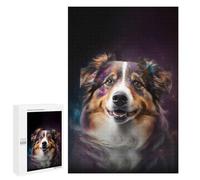 1000 PCS Rompecabezas para Adolescentes Space Australian Shepherd Rompecabezas para Adultos Regalos De Cumpleaños Juego Familiar Apto para Personas De 14 Años En Adelante 1000 PCS