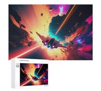 1000 PCS Rompecabezas para Adolescentes Spacecraft in Fiery Cosmic Collision Rompecabezas para Adultos Juego De Ingenio Regalos para Mujeres Cumpleaños Y Navidad 1000 PCS