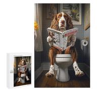 1000 PCS Rompecabezas para Adolescentes Springer Spaniel Toilet Juegos Familiares De Rompecabezas para Adultos Que Mejoran La Memoria Ayudan A Ejercitar El Cerebro 1000 PCS