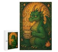 1000 PCS Rompecabezas para Adolescentes Stained Glass Coffee Dragon Rompecabezas para Adultos Juego Práctico Difícil Interacción Entre Padres E Hijos 1000 PCS