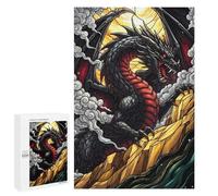1000 PCS Rompecabezas para Adolescentes Stained Glass Dragon Illustration Rompecabezas para Adultos Juego Práctico Difícil Interacción Entre Padres E Hijos 1000 PCS