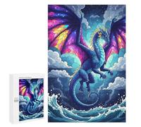1000 PCS Rompecabezas para Adolescentes Stained Glass Dragon Over Ocean Rompecabezas para Adolescentes Juegos Divertidos Análisis Y Lógica Cumpleaños 1000 PCS