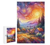 1000 PCS Rompecabezas para Adolescentes Starry Night Village V14 Rompecabezas Juegos Relajantes Desafío Difícil Desafiante De Completar 1000 PCS