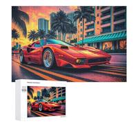 1000 PCS Rompecabezas para Adolescentes Sunset City Sports Car Drive Rompecabezas para Adultos Juego De Ingenio Regalos para Mujeres Cumpleaños Y Navidad 1000 PCS