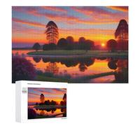 1000 PCS Rompecabezas para Adolescentes Sunset Reflections in A Serene Landscape Rompecabezas para Adultos Juguetes Antiestrés Regalo De Cumpleaños Regalo De Cumpleaños, Regalos, 1000 PCS