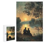 1000 PCS Rompecabezas para Adolescentes Sunset Romance by The River Rompecabezas para Adultos Juegos Relajantes Mejora La Memoria Interacción Entre Padres E Hijos 1000 PCS