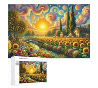 1000 PCS Rompecabezas para Adolescentes Sunset Serenity Farm Scene Rompecabezas para Adultos Juego De Ingenio Regalos para Mujeres Cumpleaños Y Navidad 1000 PCS