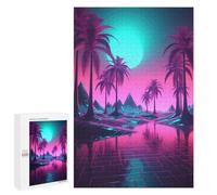 1000 PCS Rompecabezas para Adolescentes Surreal Synthwave Night Rompecabezas para Adultos Juegos Relajantes Mejora La Memoria Interacción Entre Padres E Hijos 1000 PCS