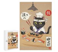 1000 PCS Rompecabezas para Adolescentes Sushi Cat Rompecabezas Juegos Relajantes Pero Divertidos Y Humorísticos Cumpleaños Y Navidad 1000 PCS