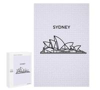 1000 PCS Rompecabezas para Adolescentes Sydney Opera House Line Art Rompecabezas para Adultos Juegos Familiares Mejora La Memoria Regalos para Amigos Y Familiares 1000 PCS