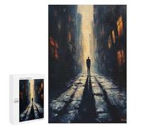 1000 PCS Rompecabezas para Adolescentes The Lone Wanderer - Moody Atmospheric Urban Scene with A Solitary Figure Rompecabezas para Adultos Juego Práctico Difícil Interacción Entre Padres E Hijos 1000