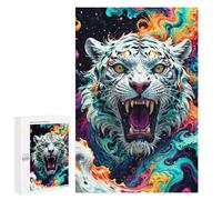 1000 PCS Rompecabezas para Adolescentes The White Tiger Rompecabezas para Adultos Juegos Familiares Mejora La Memoria Regalos para Amigos Y Familiares 1000 PCS