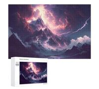 1000 PCS Rompecabezas para Adolescentes Thunderstorm Mountain Landscape Rompecabezas para Adultos Juego Práctico Montaje De Patrones Cumpleaños Y Navidad 1000 PCS