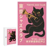 1000 PCS Rompecabezas para Adolescentes Tokyo Jazz Club Cat Trumpet Rompecabezas Juegos Relajantes Desafío Difícil Desafiante De Completar 1000 PCS