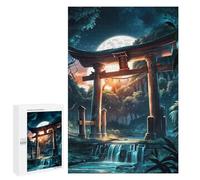 1000 PCS Rompecabezas para Adolescentes Torii Gate Night Forest Rompecabezas para Adultos Juegos Relajantes Mejora La Memoria Interacción Entre Padres E Hijos 1000 PCS