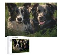 1000 PCS Rompecabezas para Adolescentes Two Happy Dogs in Grass Rompecabezas para Adultos Juego Práctico Desafío Difícil Cumpleaños Y Navidad 1000 PCS