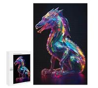 1000 PCS Rompecabezas para Adolescentes Vibrant Crystal Dragon Rompecabezas para Adultos Juegos Familiares Mejora La Memoria Regalos para Amigos Y Familiares 1000 PCS