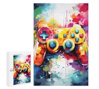 1000 PCS Rompecabezas para Adolescentes Vibrant Game Controller Art Print Rompecabezas para Adultos Juego Familiar Análisis Y Lógica Regalos para Reducir El Estrés 1000 PCS