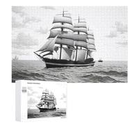 1000 PCS Rompecabezas para Adolescentes Vintage Clipper Ship Sailing on The Ocean Rompecabezas para Adolescentes Juguetes Antiestrés Vacaciones En Casa Matar El Tiempo Desafío Educativo 1000 PCS