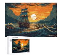 1000 PCS Rompecabezas para Adolescentes Voyage Through Sunset Seascape Rompecabezas para Adolescentes Juguetes Antiestrés Vacaciones En Casa Matar El Tiempo Desafío Educativo 1000 PCS