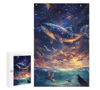 1000 PCS Rompecabezas para Adolescentes Whale in The Stars Rompecabezas para Adultos Juego Práctico Difícil Interacción Entre Padres E Hijos 1000 PCS