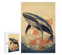 1000 PCS Rompecabezas para Adolescentes Whale Retro Japan Vibes Rompecabezas Juegos Relajantes Desafío Difícil Desafiante De Completar 1000 PCS