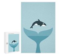 1000 PCS Rompecabezas para Adolescentes Whale Tail and Orca Rompecabezas para Adultos Juego Práctico Difícil Interacción Entre Padres E Hijos 1000 PCS