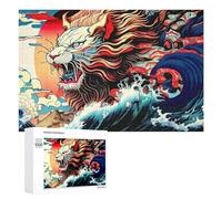 1000 PCS Rompecabezas para Adolescentes Whimsical Waves A Lion's Tale Rompecabezas para Adultos Juego Práctico Desafío Difícil Cumpleaños Y Navidad 1000 PCS