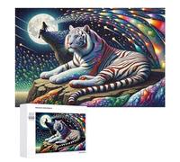 1000 PCS Rompecabezas para Adolescentes Whispering Moonlit Dreams A Tiger's Journey Through Starry Night Landscapes Rompecabezas para Adultos Juego De Ingenio Regalos para Mujeres
